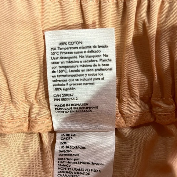 Cos Wide Barrel Leg High Waisted Trousers in Peach Sz 10 - Picture 6 of 7